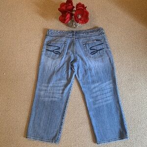 🌹VINTAGE Seven “boyfriend” Wide Leg Blue Jeans CAPRI STYLE